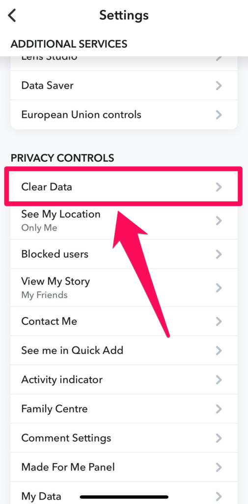 clear snapchat data on iphone