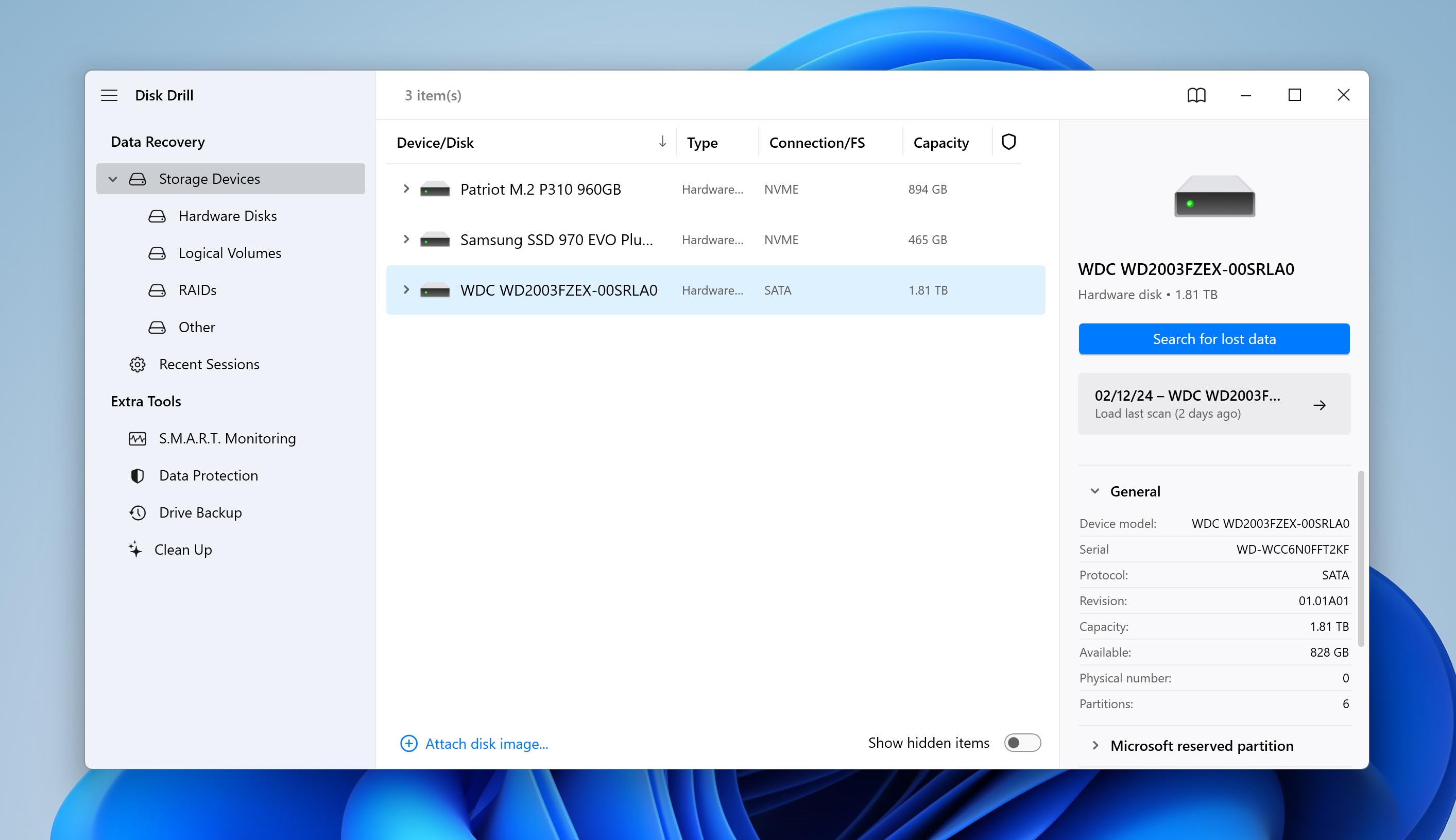 start scan drive with lost ctrl z files