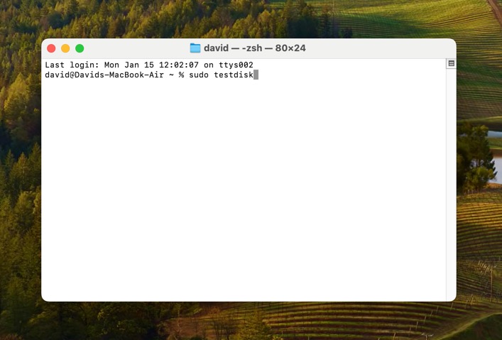sudo testdisk macos