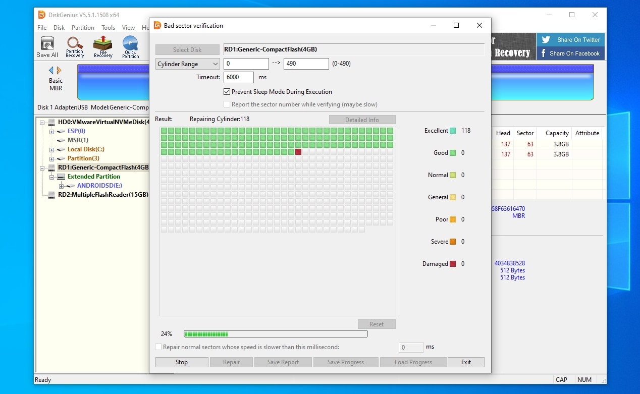 DiskGenius checking SD card