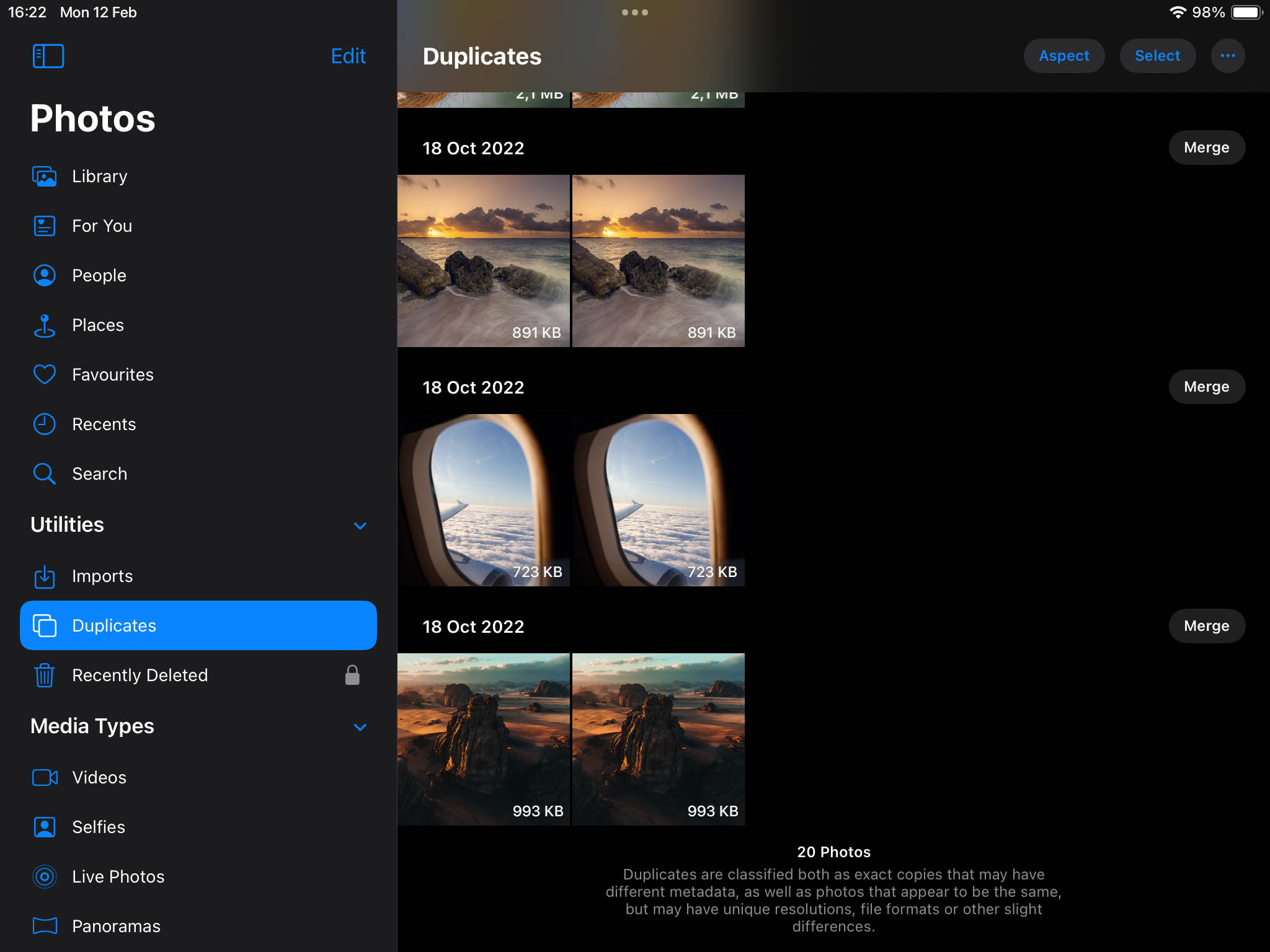 merge photos or videos on iPad