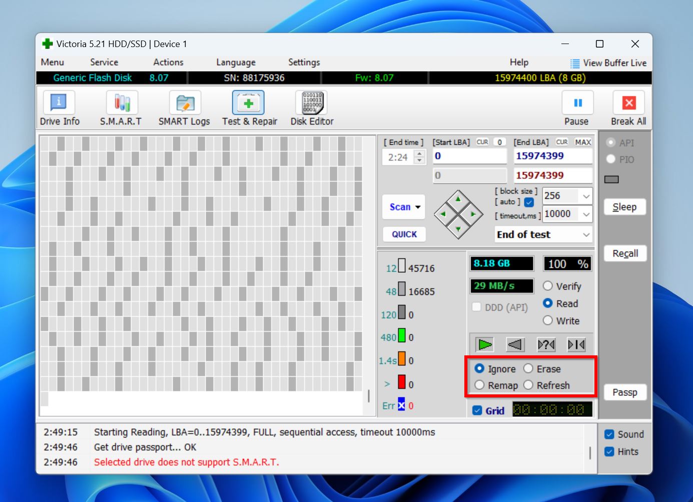 Bad sector treatment options in Victoria HDD/SSD.