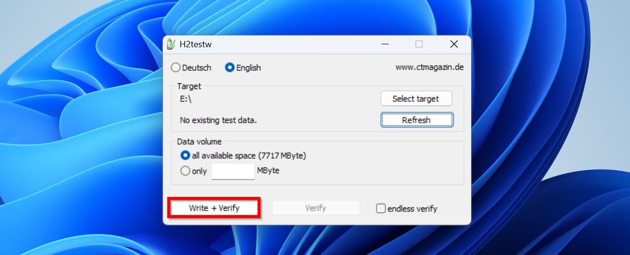 Write + Verify option in H2testw.