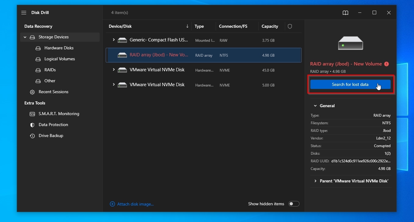 Disk Drill Device Selection And Search For Lost Data Button