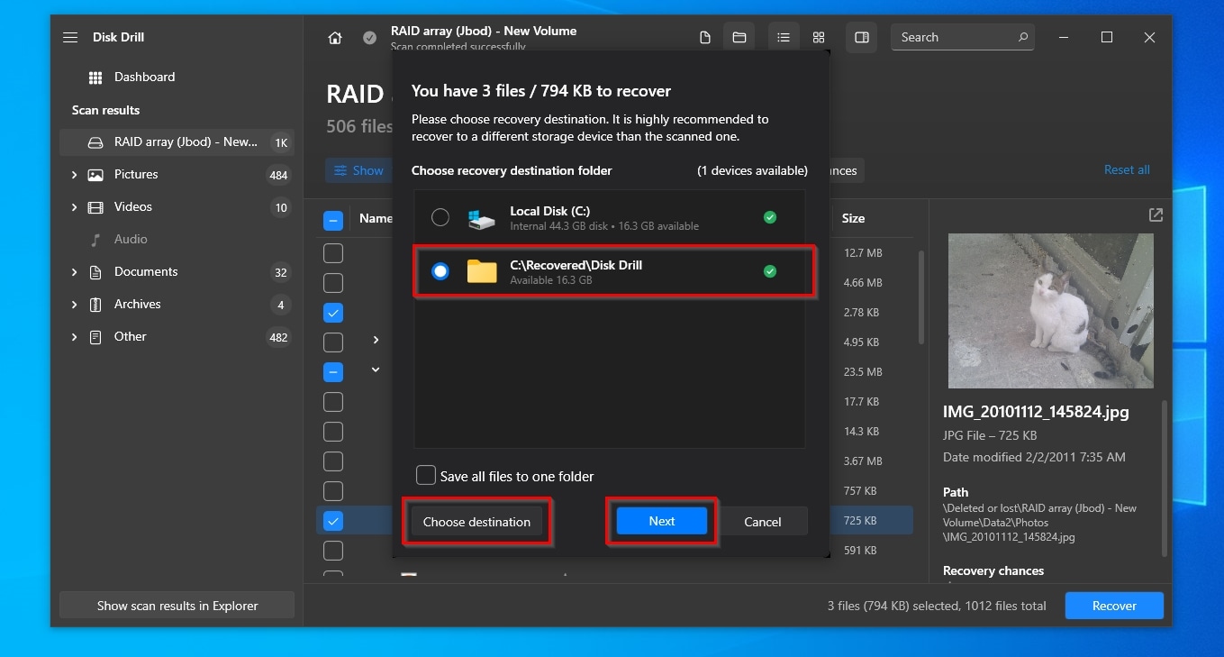 Disk Drill Select Destination For Recovery