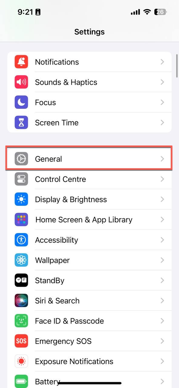 iphone general settings