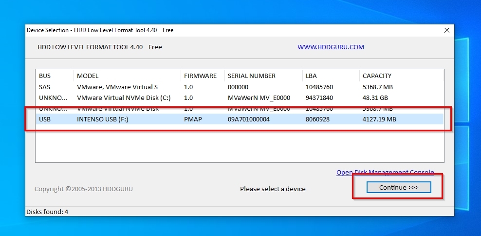 HDD LLF Device Selection