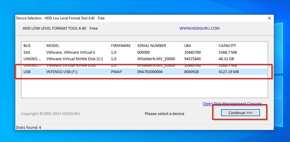 HDD LLF Device Selection