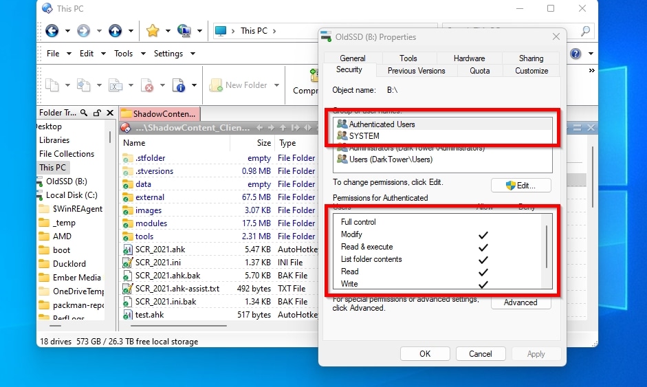 Modifying Windows Permissions