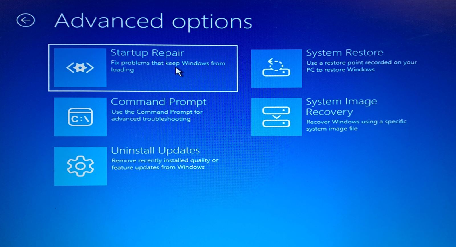 Choose Startup Repair