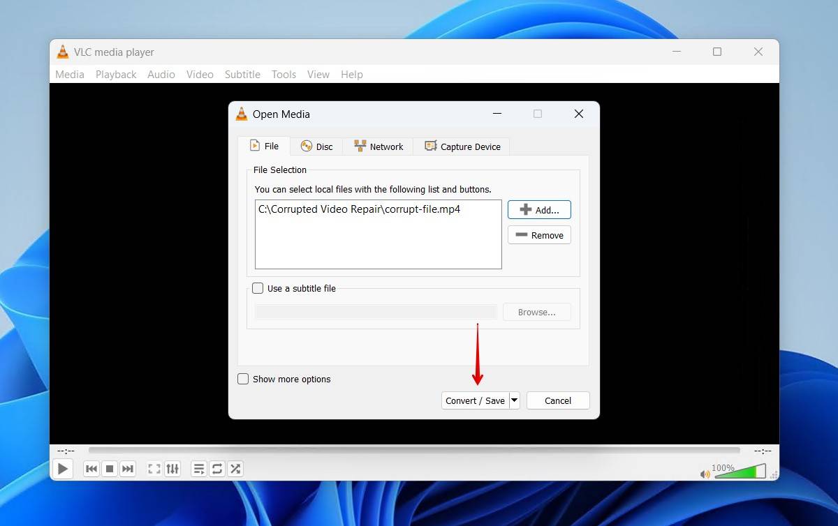 Converting the truncated file.