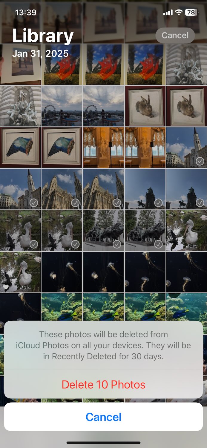 Delete photos