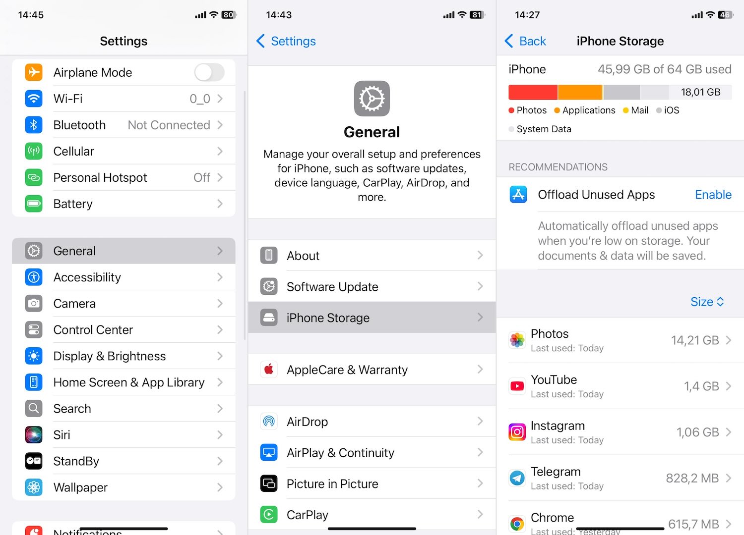 iPhone Storage