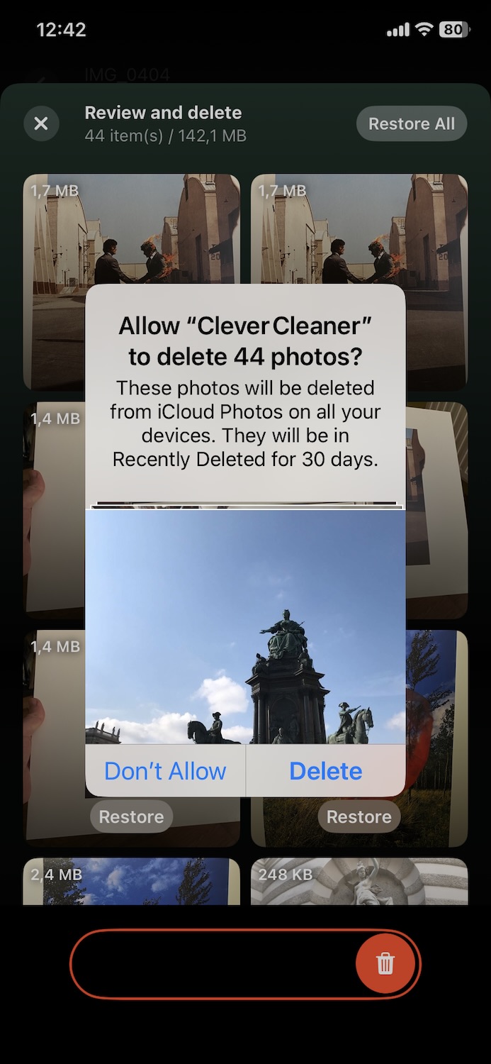The app will ask for permission
