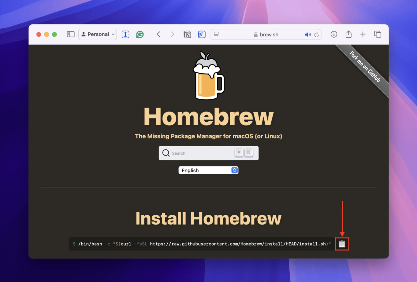 Copying Homebrew's installer command