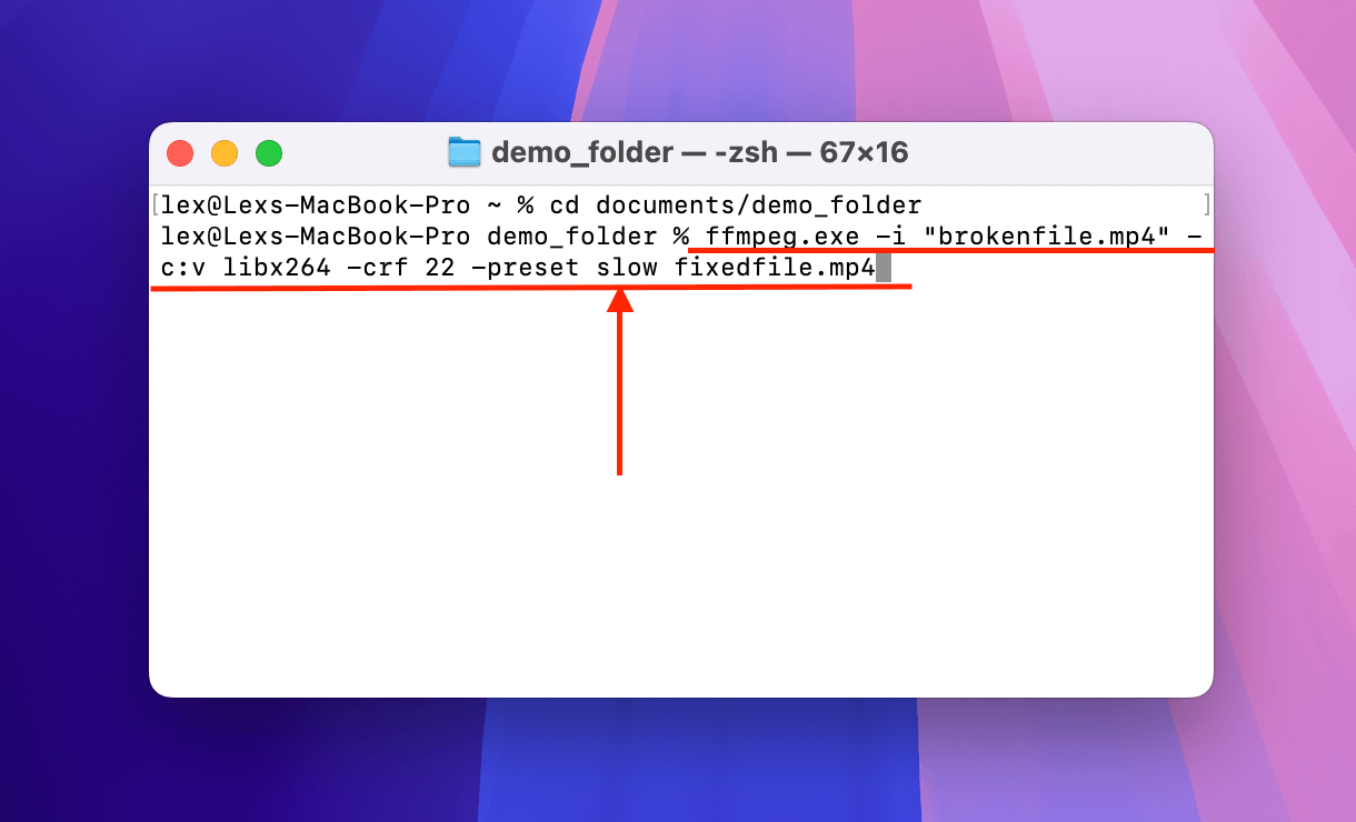 FFmpeg's re-encoding command