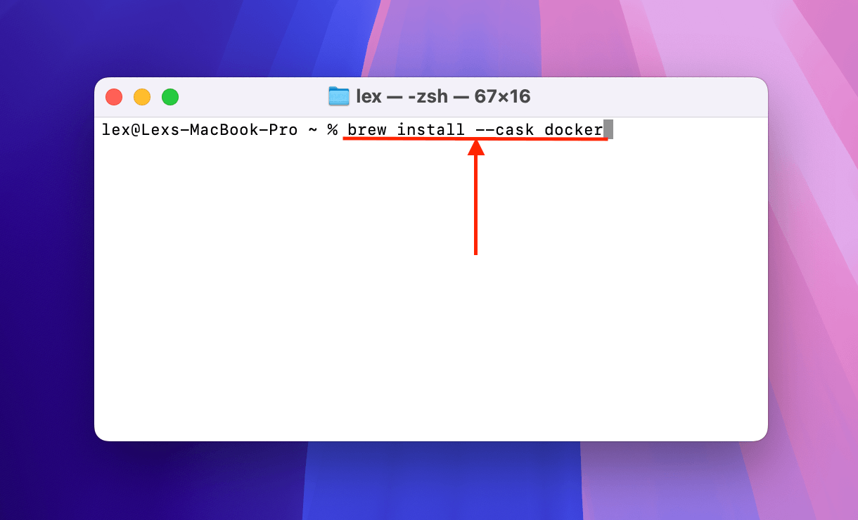 Installing Docker via Terminal command
