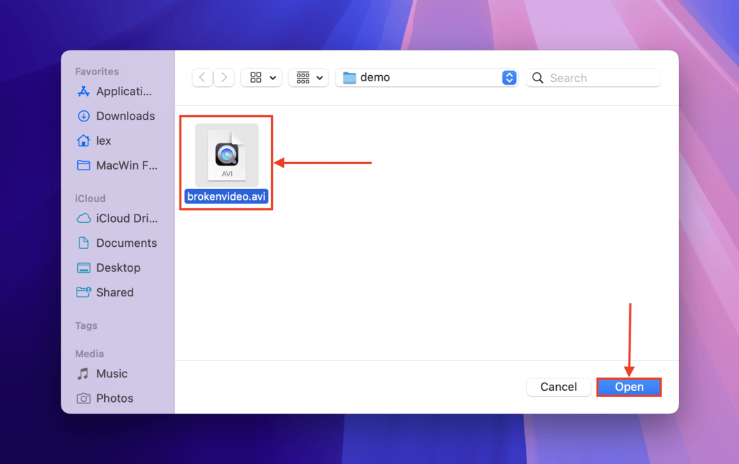 Open File button in VLC Media Player's File menu