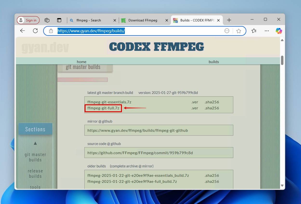 Downloading FFmpeg.