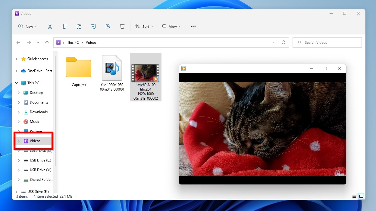 File Exlorer Videos Folder