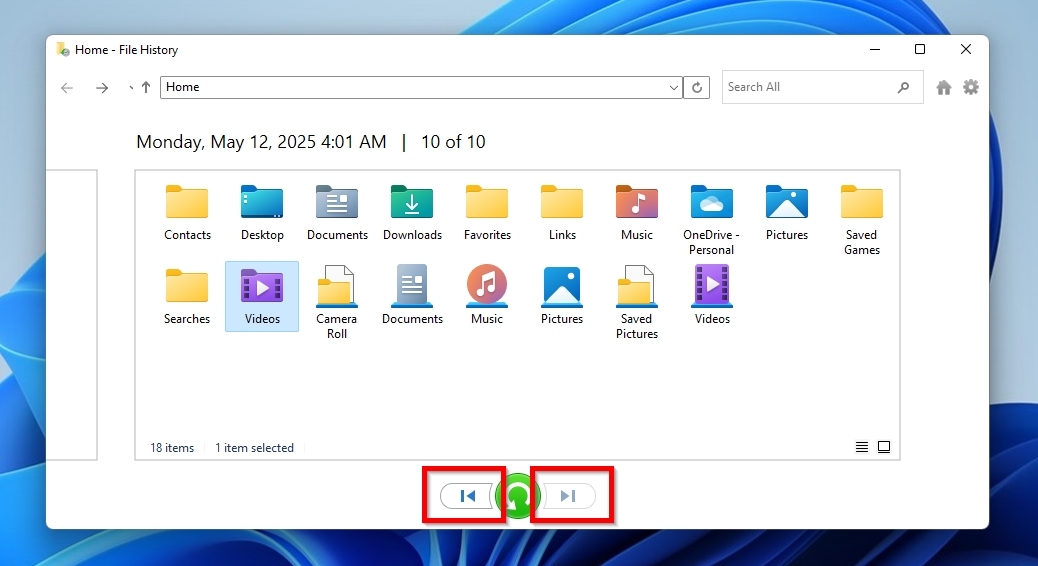 File History Navigation