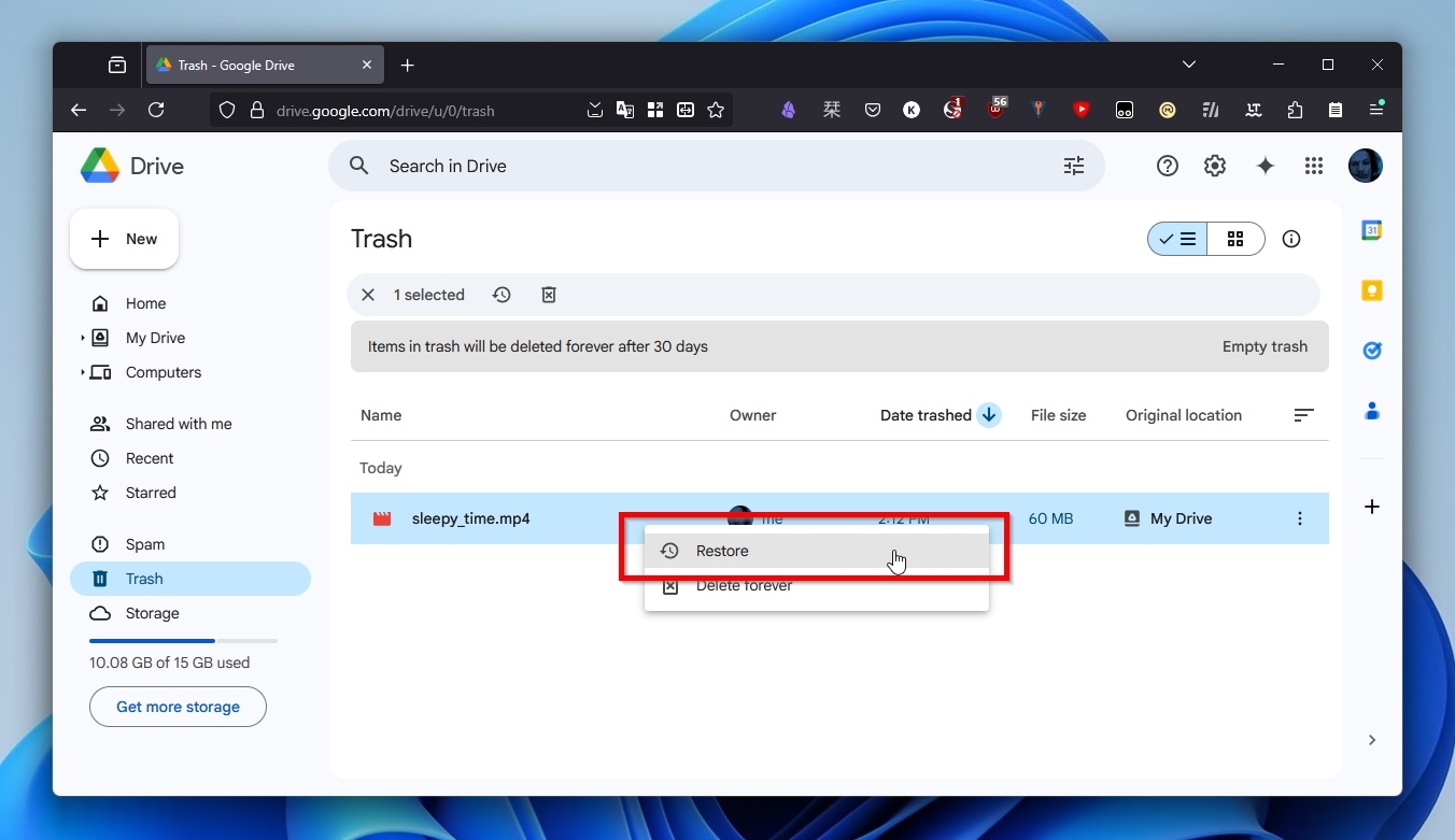 Google Drive Restore From Trash