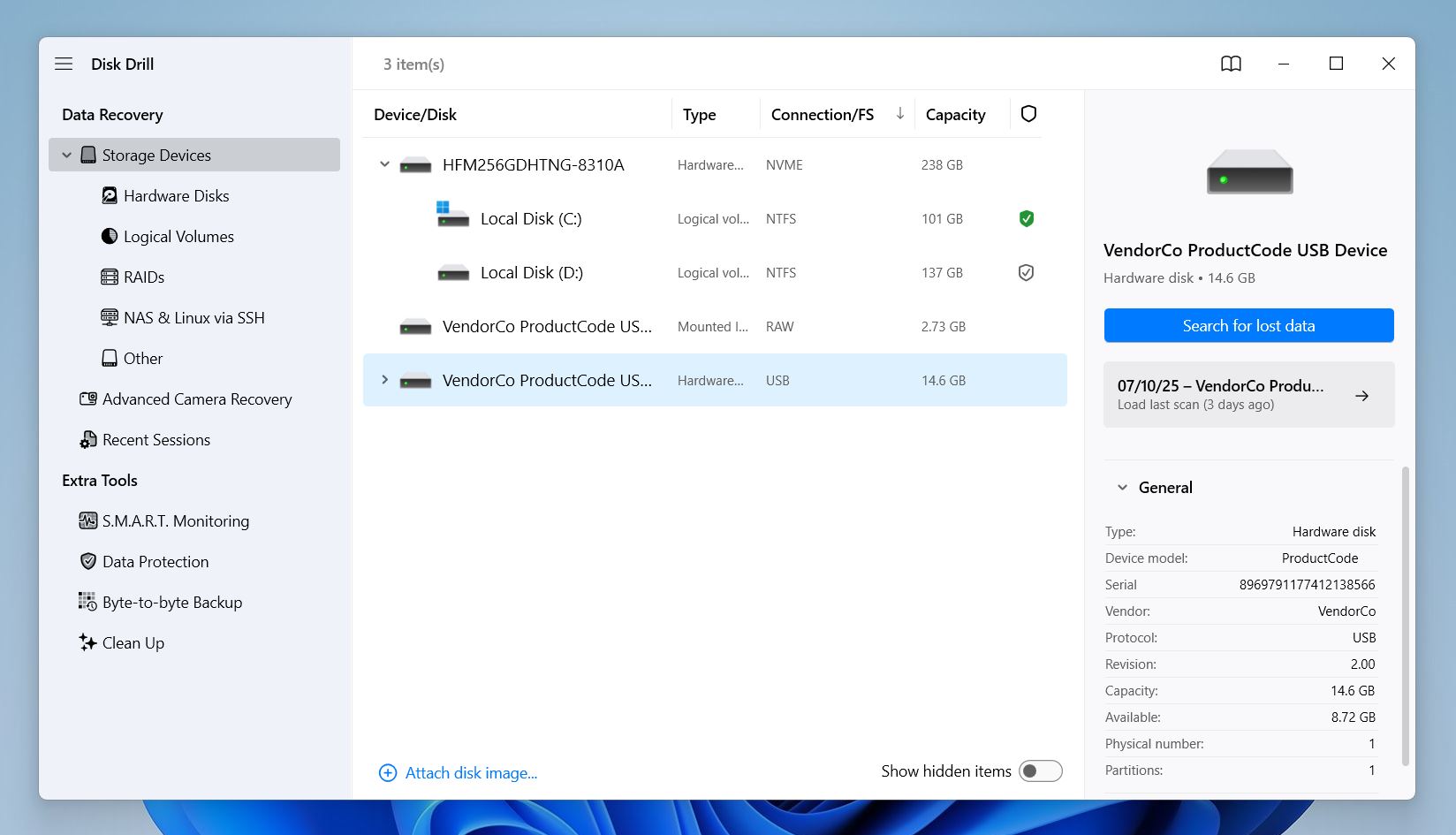 The device list
