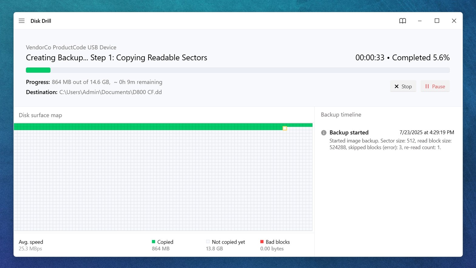 Byte-to-byte Backup