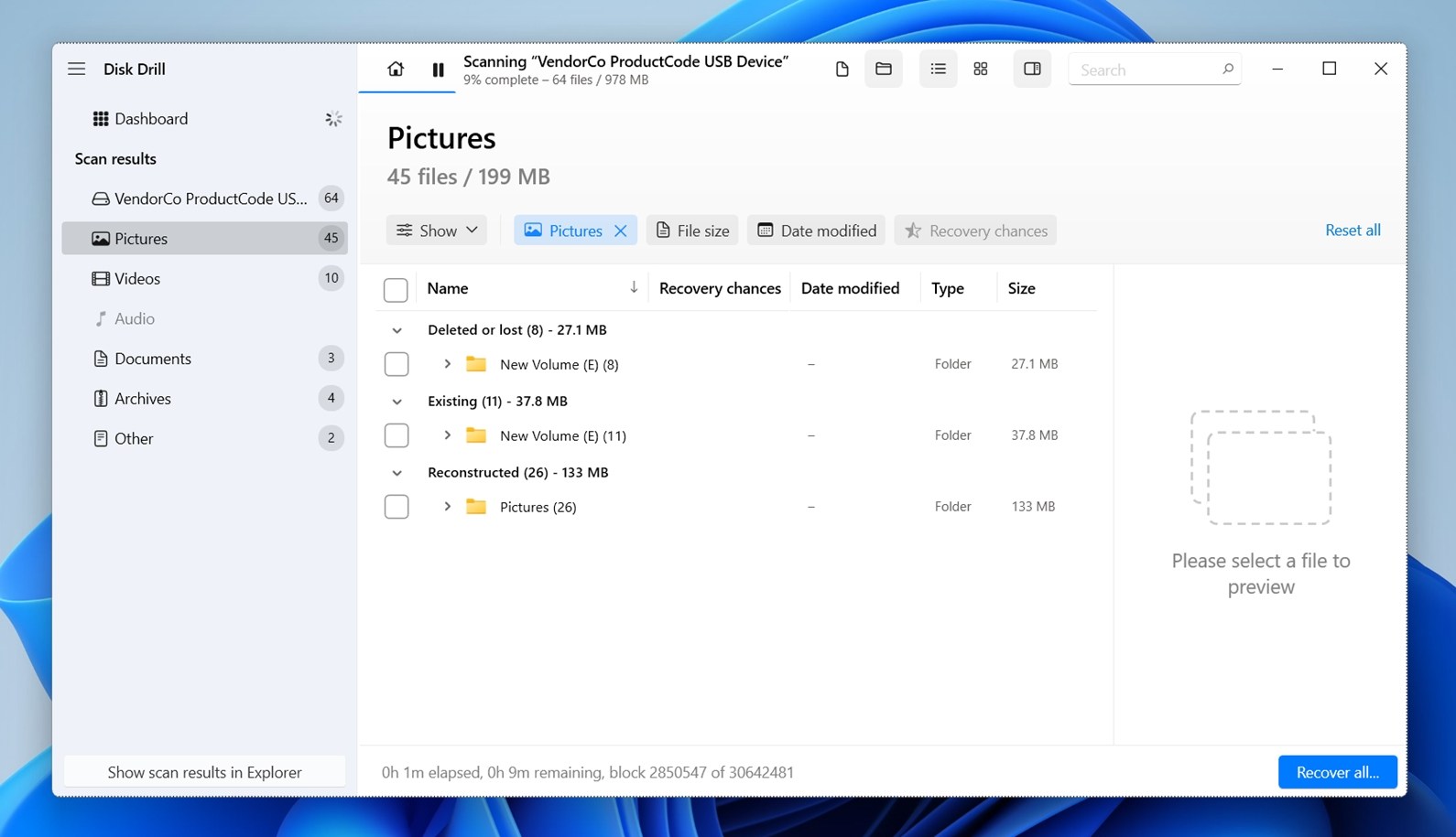 Deleted or Lost, Existing, and Reconstructed