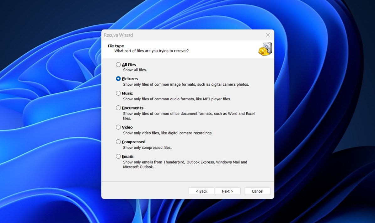 Select the specific type