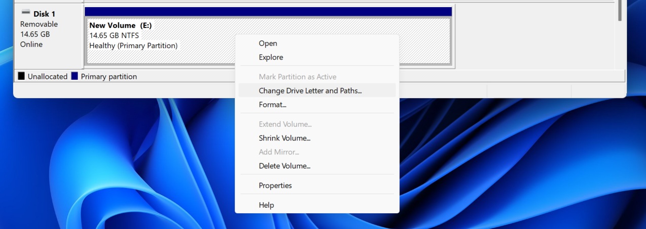 Change Drive Letter and Paths.