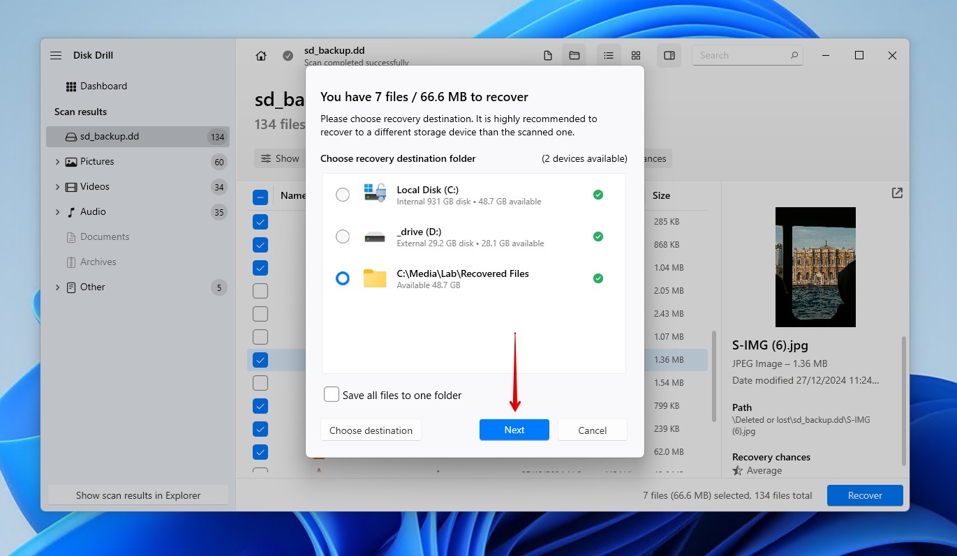 Finishing SD card recovery.