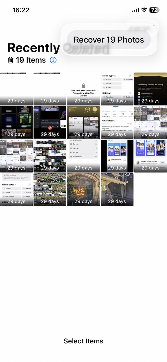 Recover deleted screenshots