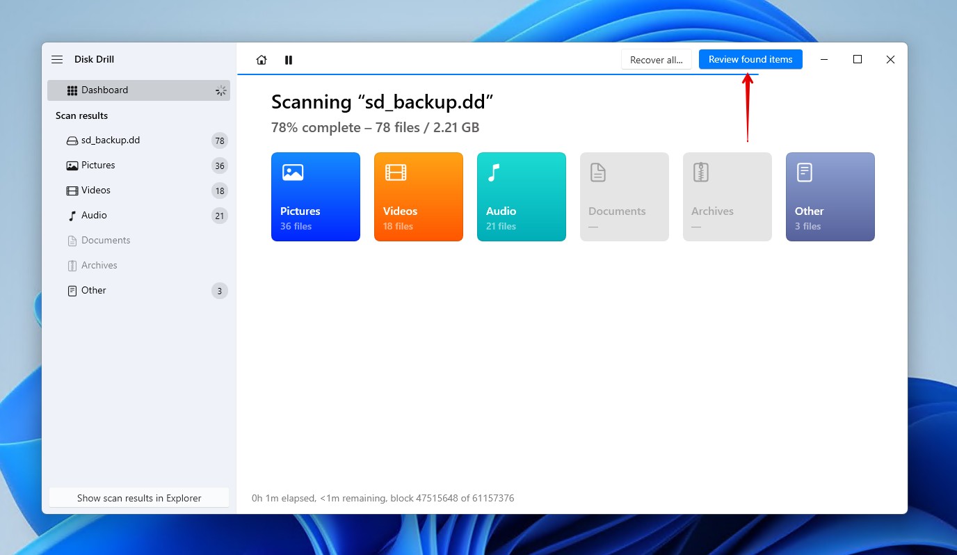 Reviewing the SD card data.