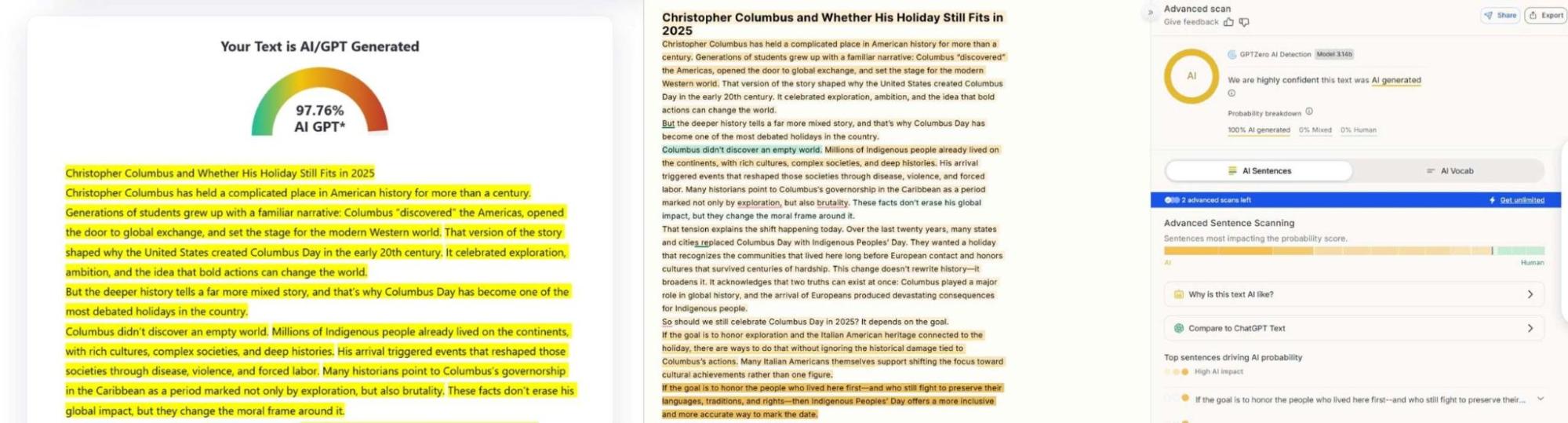 Baseline AI Text Flagged by Detectors