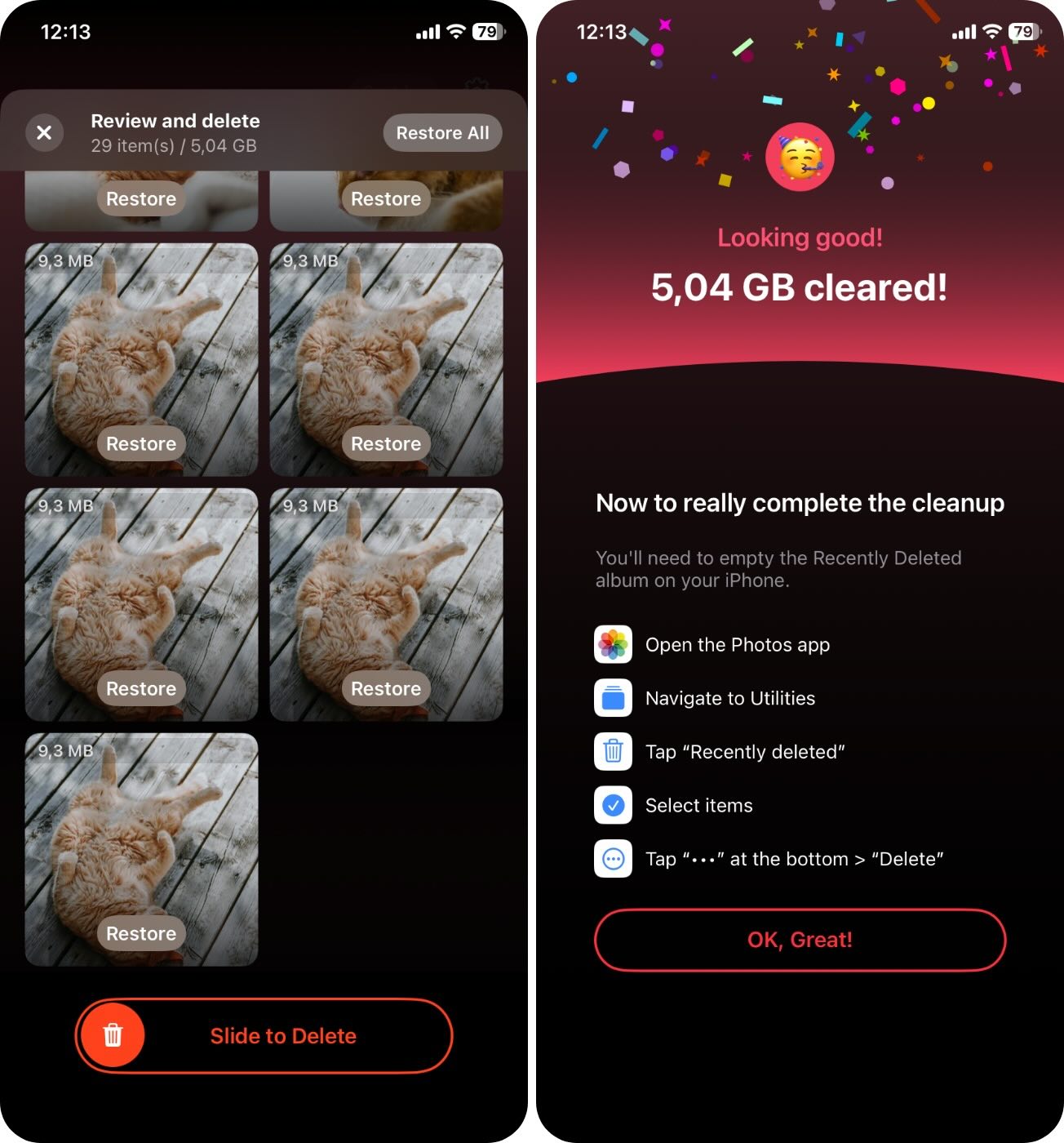 Use confirmation slider