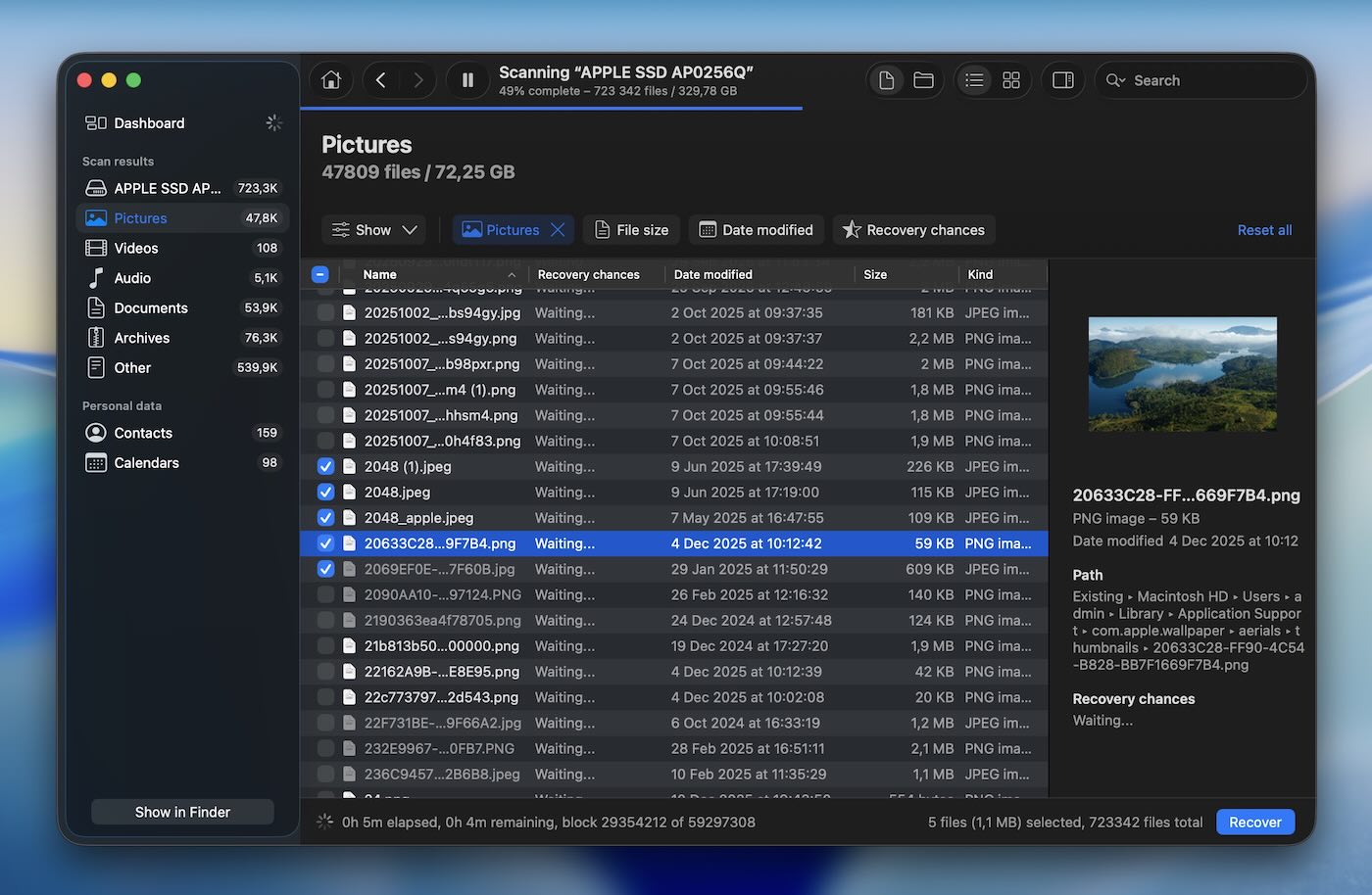 Disk Drill file preview pane showing a selected recoverable file