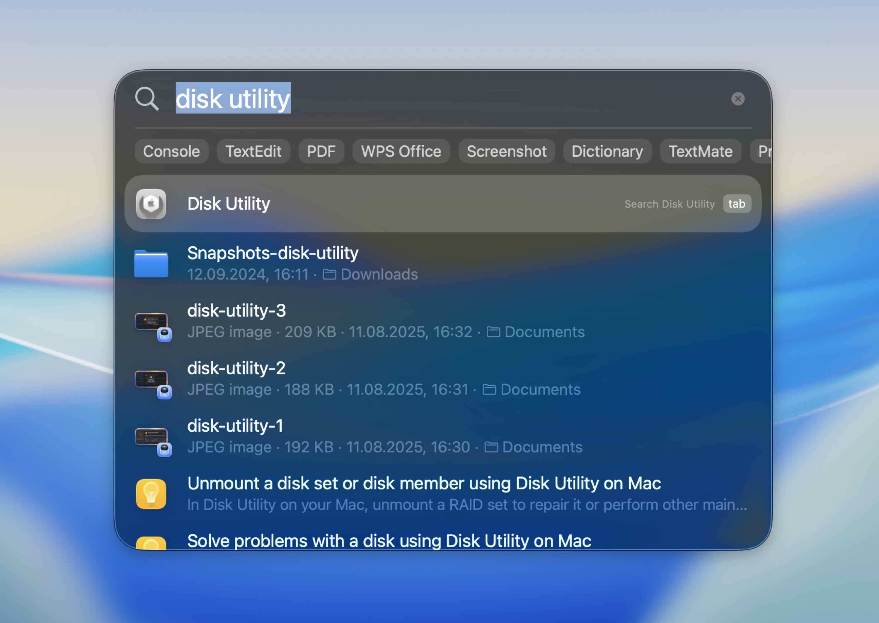 Opening Disk Utility on macOS