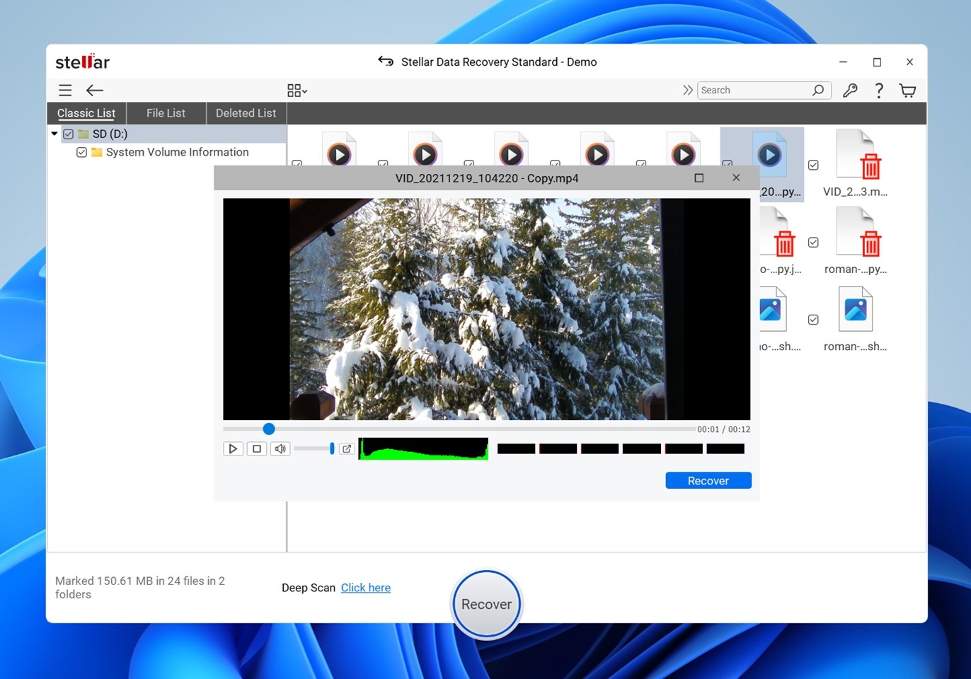 Stellar Data Recovery UI.