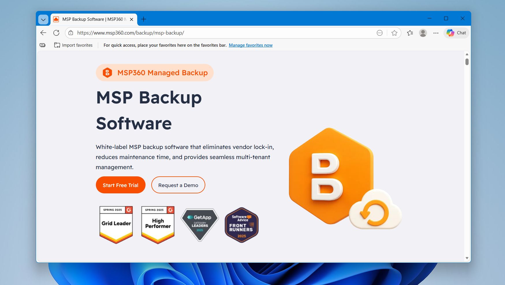MSP360 Managed Backup web console dashboard