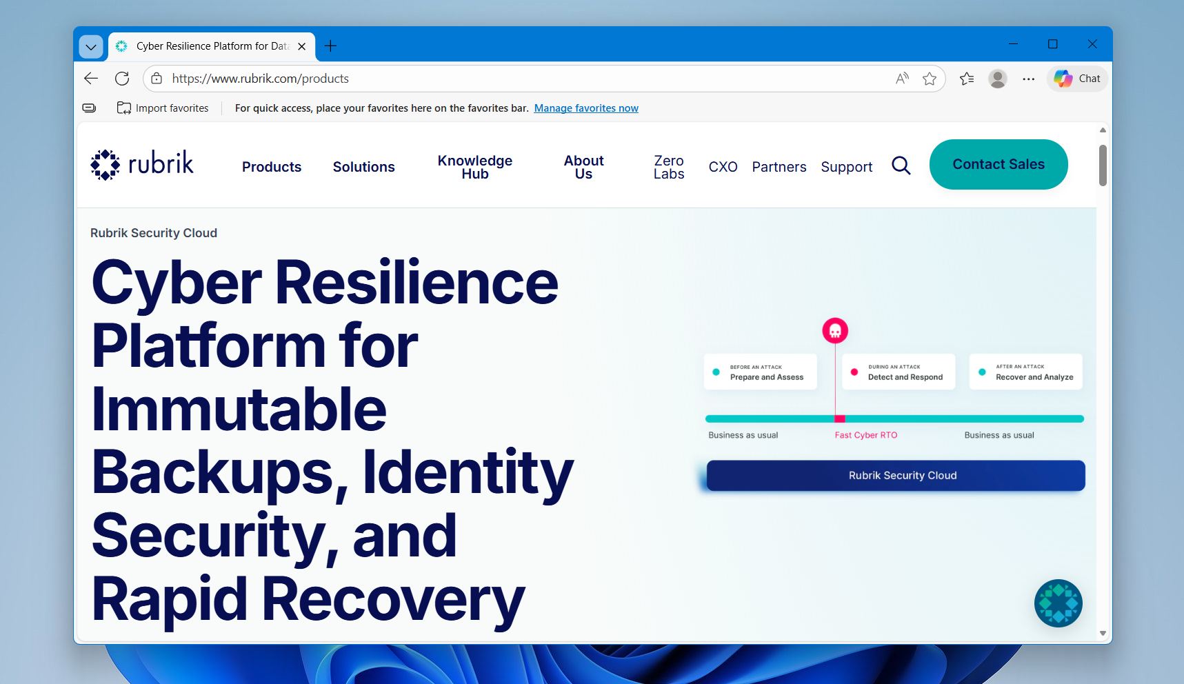 Rubrik Security Cloud dashboard interface
