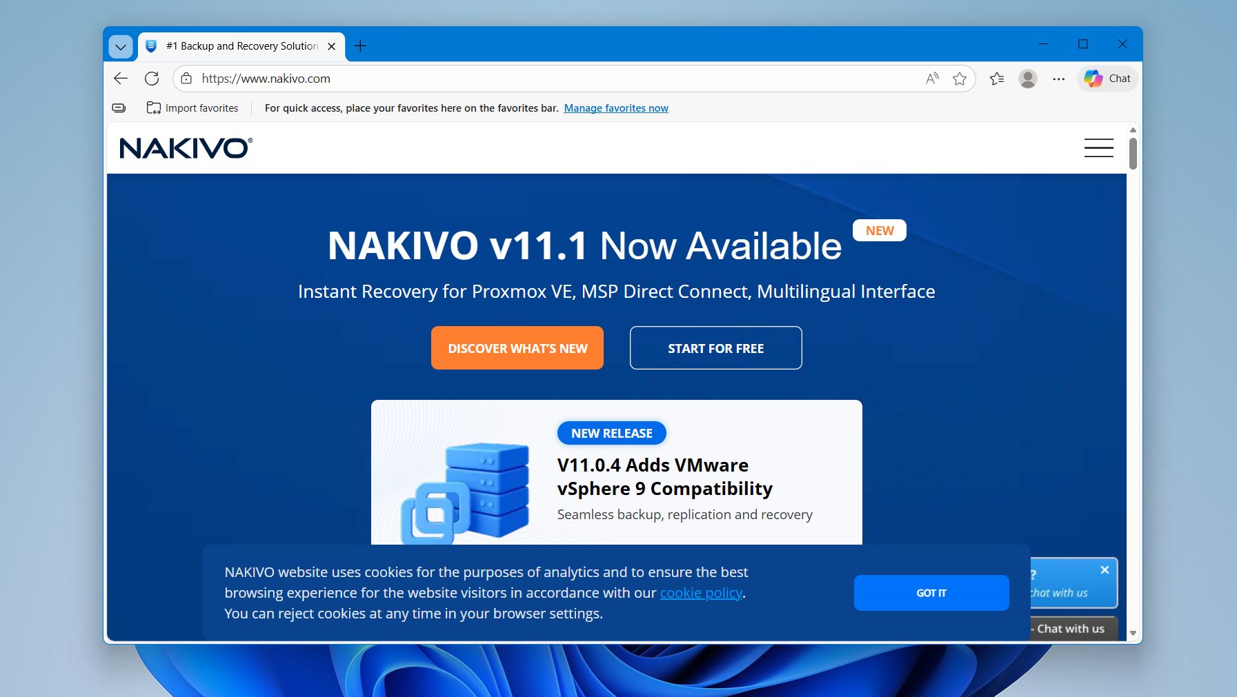 NAKIVO backup and replication web interface
