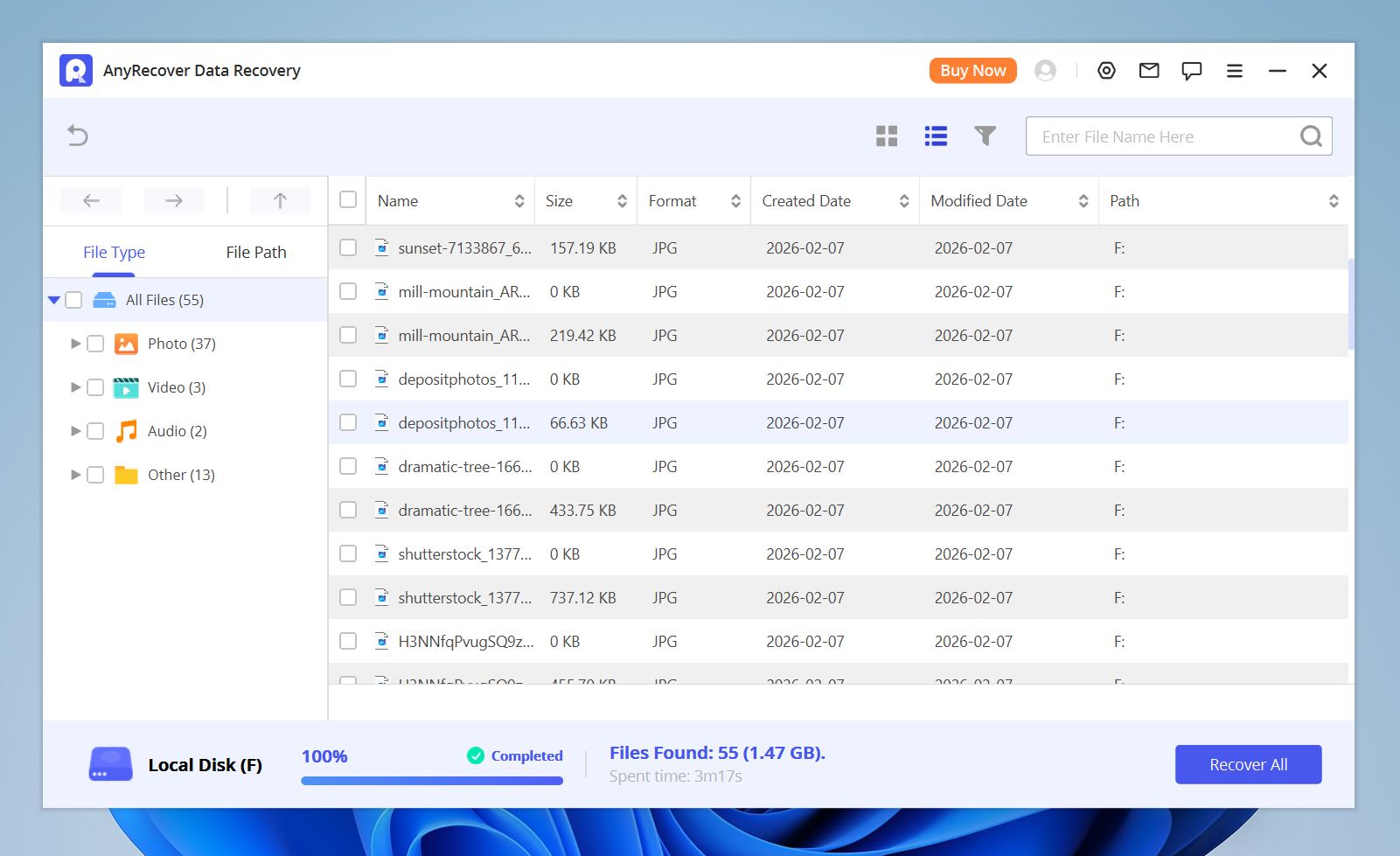 AnyRecover interface
