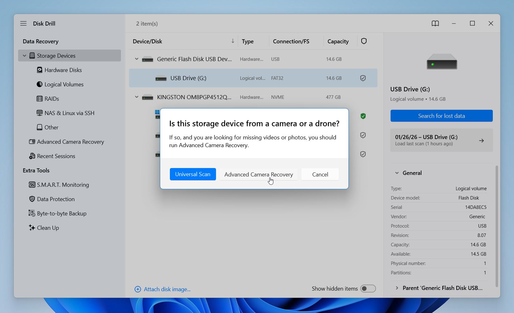 Disk Drill recovery modes