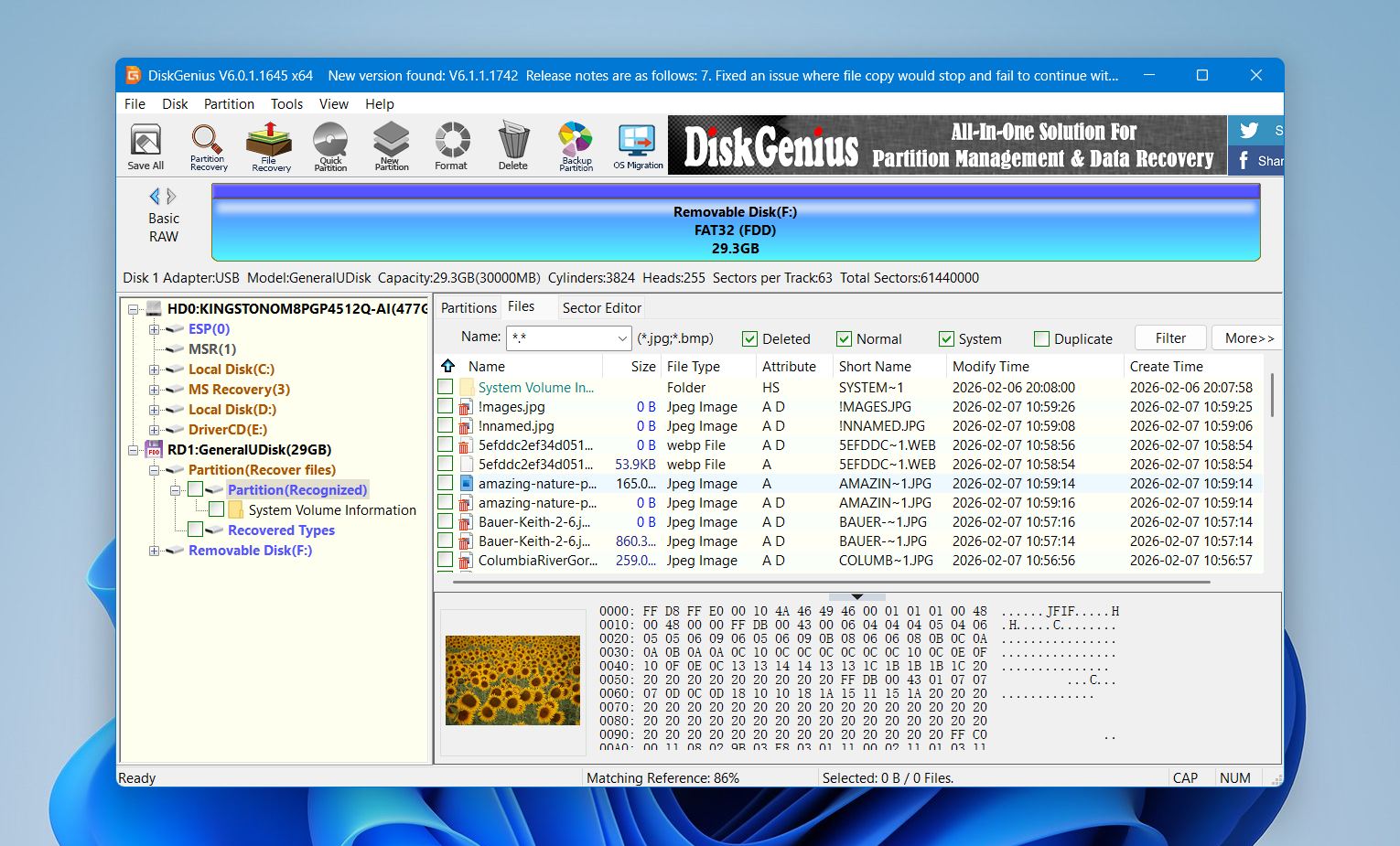 Disk Genius interface