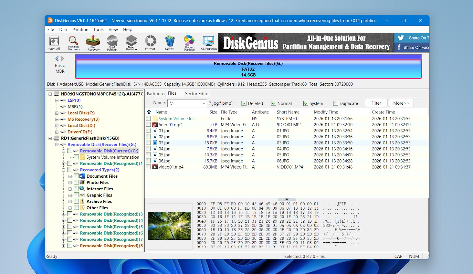 Disk Genius recovery process