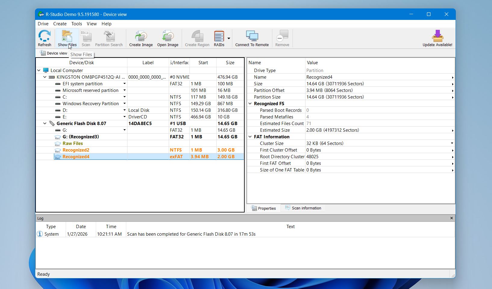 R-Studio found files