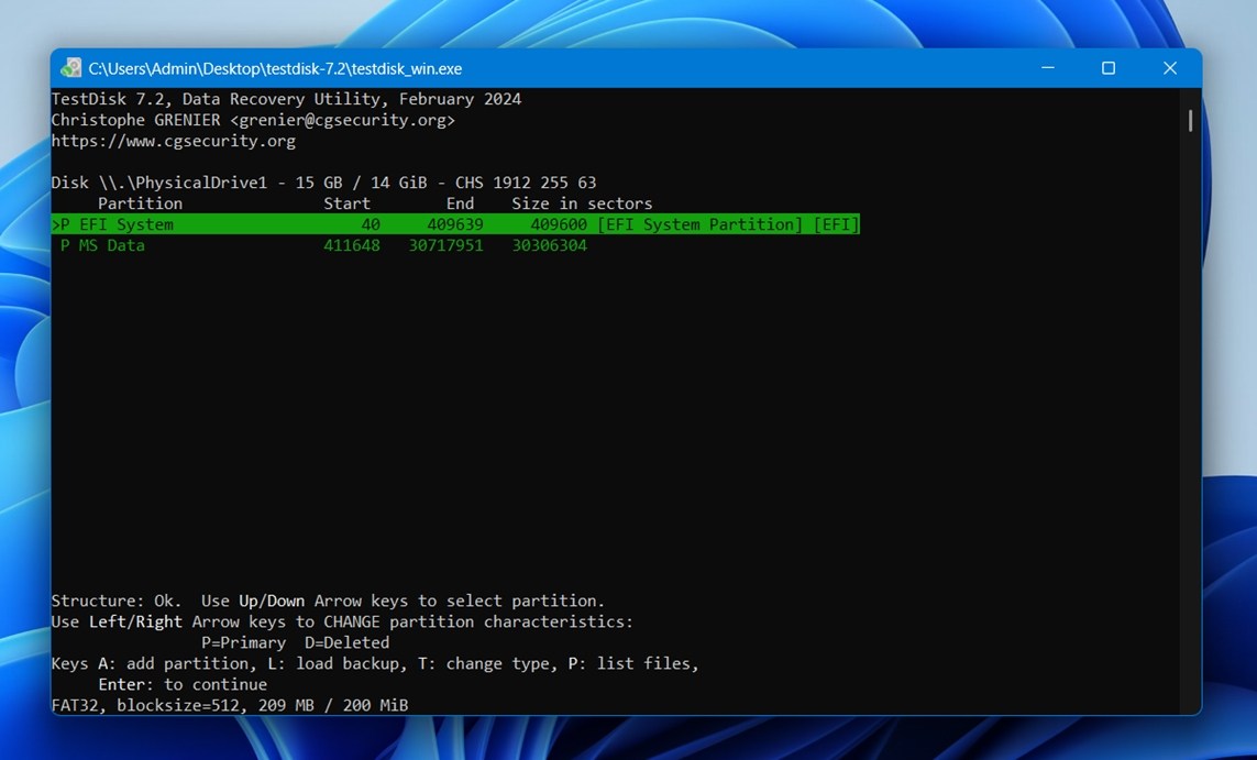 TestDisk Quick Search results