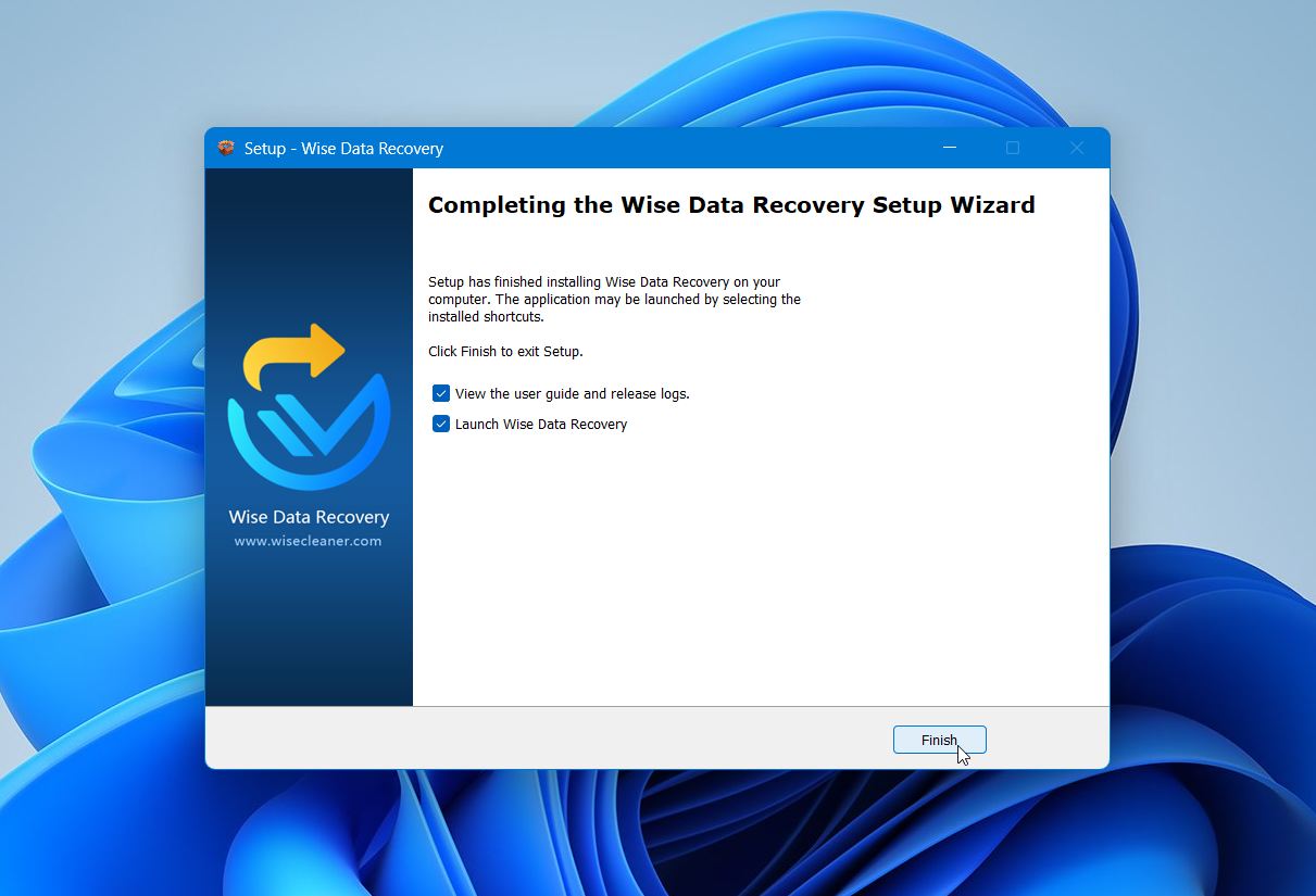 Wise Data Recovery installer window