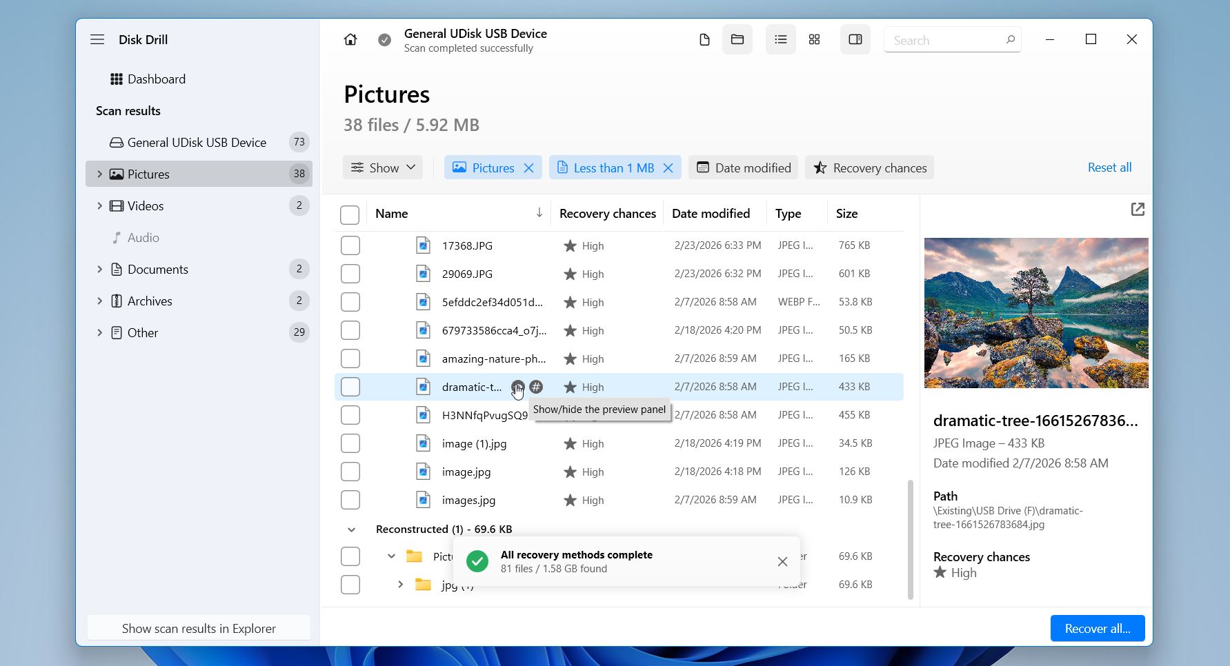 Disk Drill preview feature